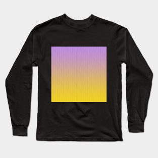 Lavender and Yellow Ombre Gradient Sunset Stripes Long Sleeve T-Shirt